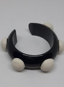Click Clack White and Black bracciale in ceramica e legno