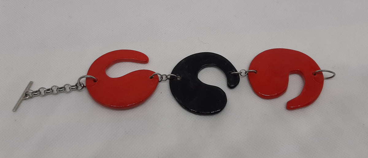 Yin Yang bracciale in ceramica e
