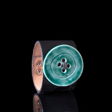 Load image into Gallery viewer, &quot;Maxi Bottone&quot; bracelets in leather and ceramic
